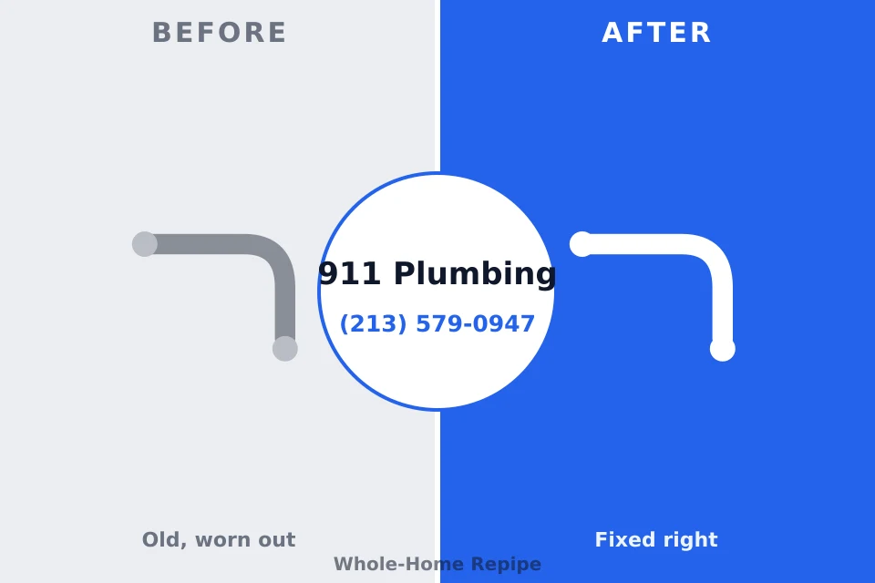 Before and after: plumbing repair Wellsville, KS